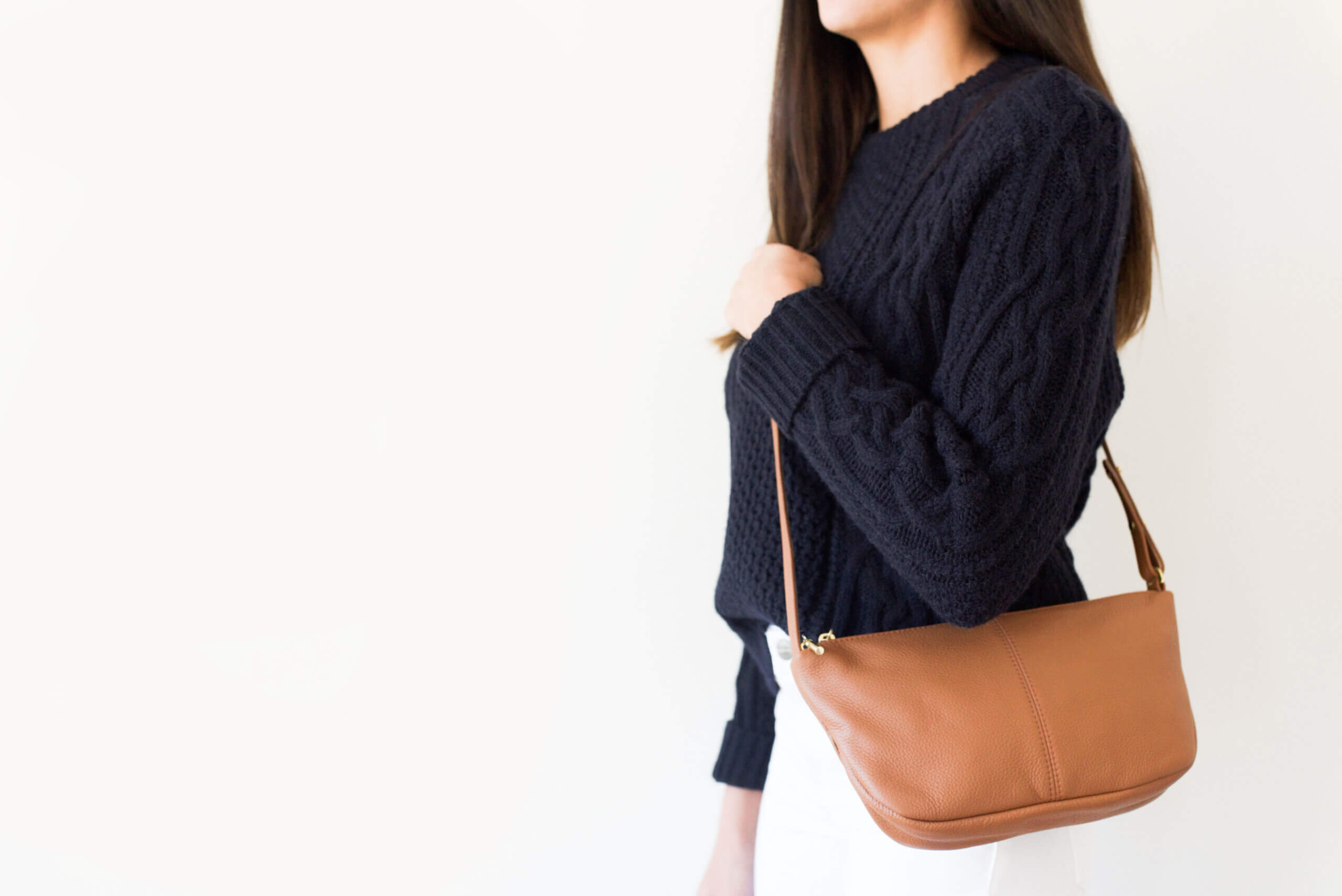 Woman holding handbag