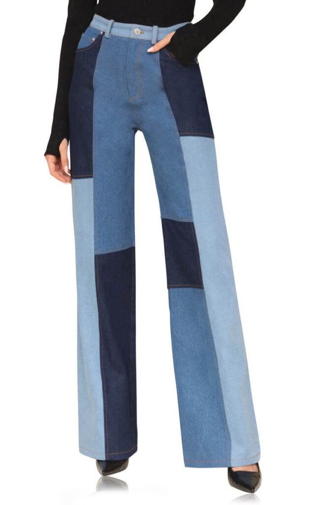 Buy these Avec Les Filles Patchwork Wide Leg Jeans from the Nordstrom Anniversary sale.