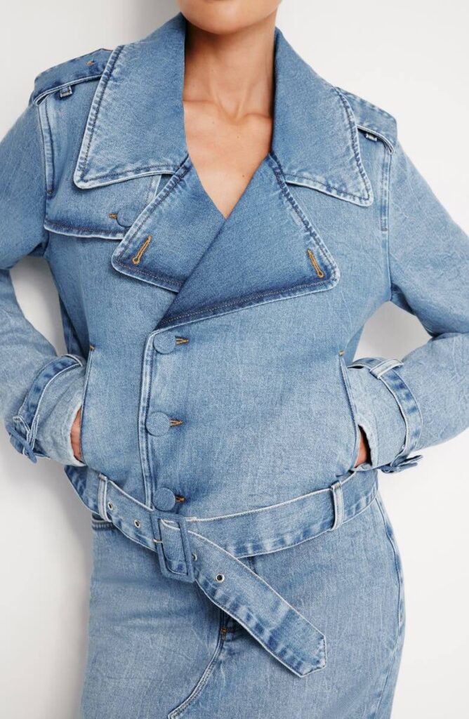 Buy this Good American Belted Crop Denim Jacket from the Nordstrom Anniversary sale.