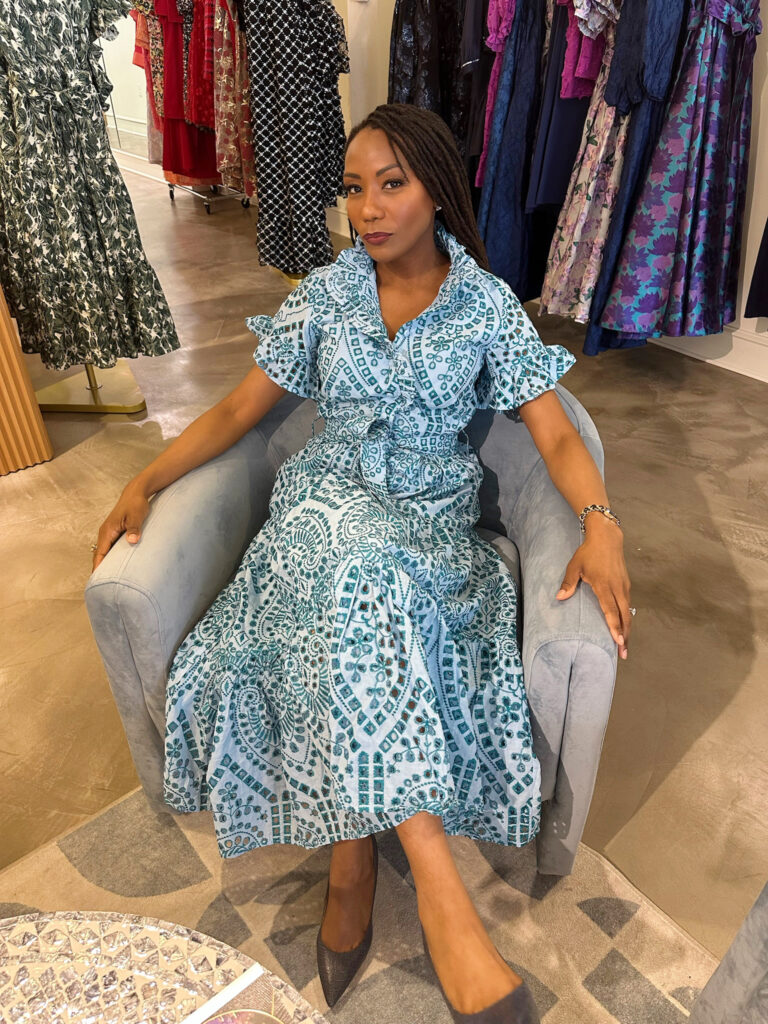 Roxanne Carne Personal Stylist modeling spring fashion.